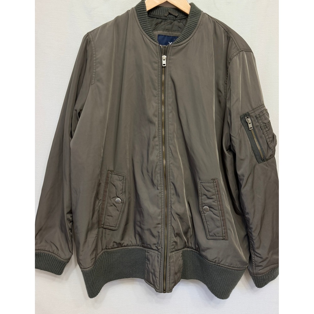 American Eagle Mens Army Green Bomber Jacket XL Quilted Utility Flight Coat